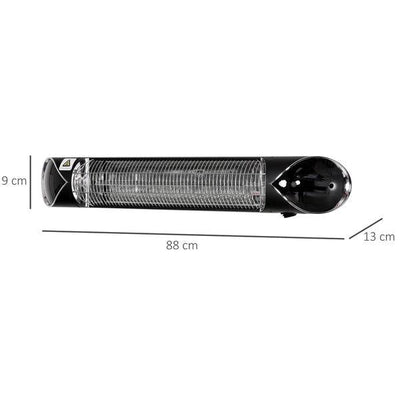 2000W Electric Patio Heater Wall Mounted W/ Remote Indoor Outdoor