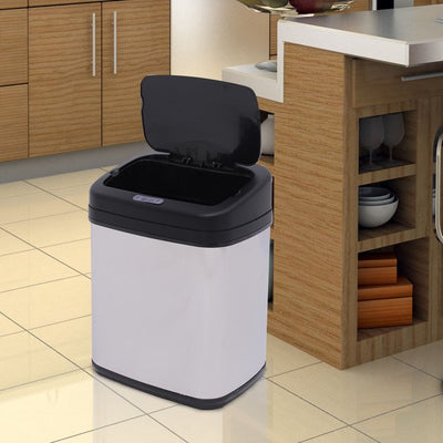 20L Stainless Steel Sensor Trash Can W/ Bucket - Chrome