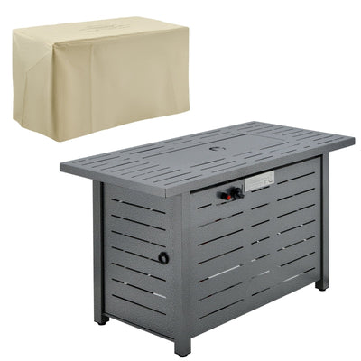 Propane Gas Fire Pit Table- Silver Grey