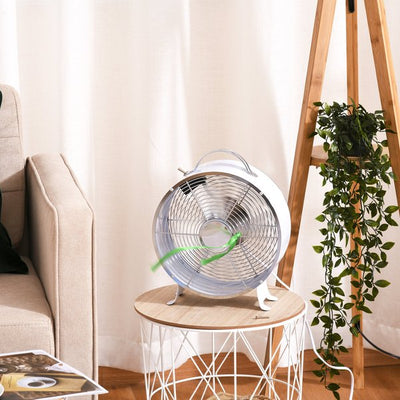 26CM Electrical Table Desk Fan 2-Speed Portable For Home Office - White