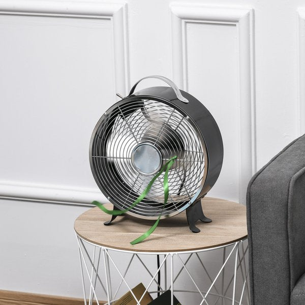 26CM Electrical Table Desk Fan 2-Speed Portable For Home Office - Black