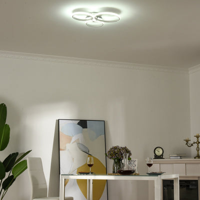 Three Circle LED Ceiling Modern Light with Metal Base for Hallway, Dining Room