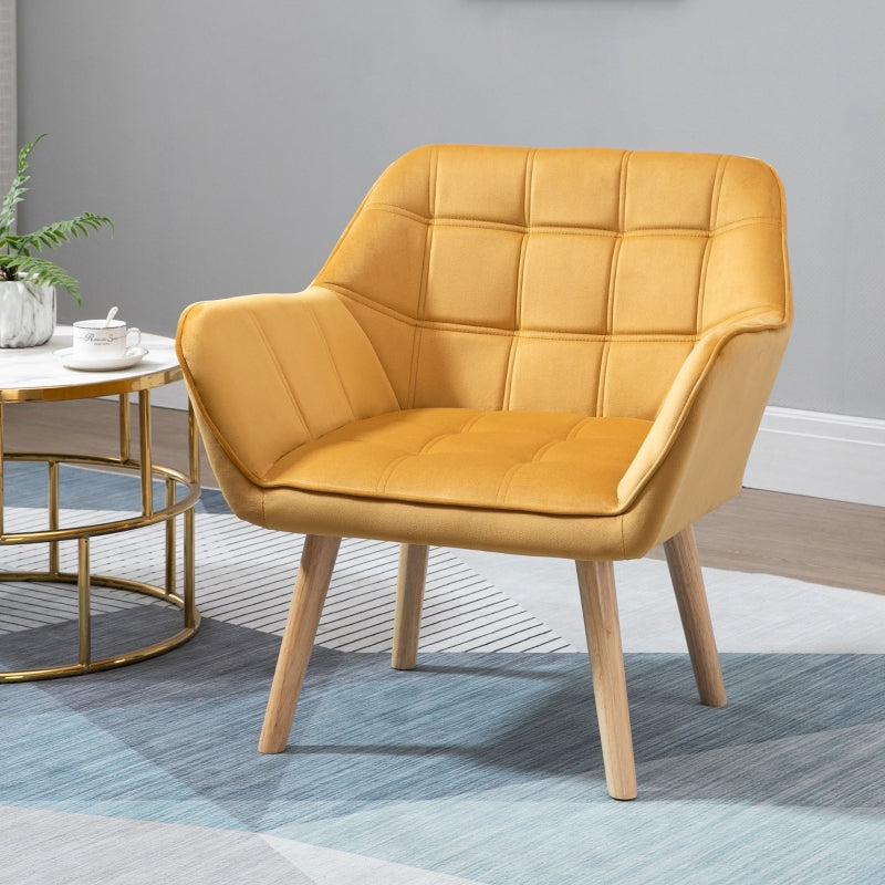 Armchair Accent Wide Arms , Yellow