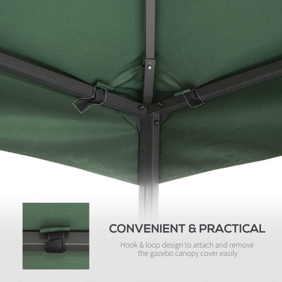 Outsunny 3 x 3 m Gazebo Top Cover Double Tier Canopy Replacement Pavilion Roof Dark Green