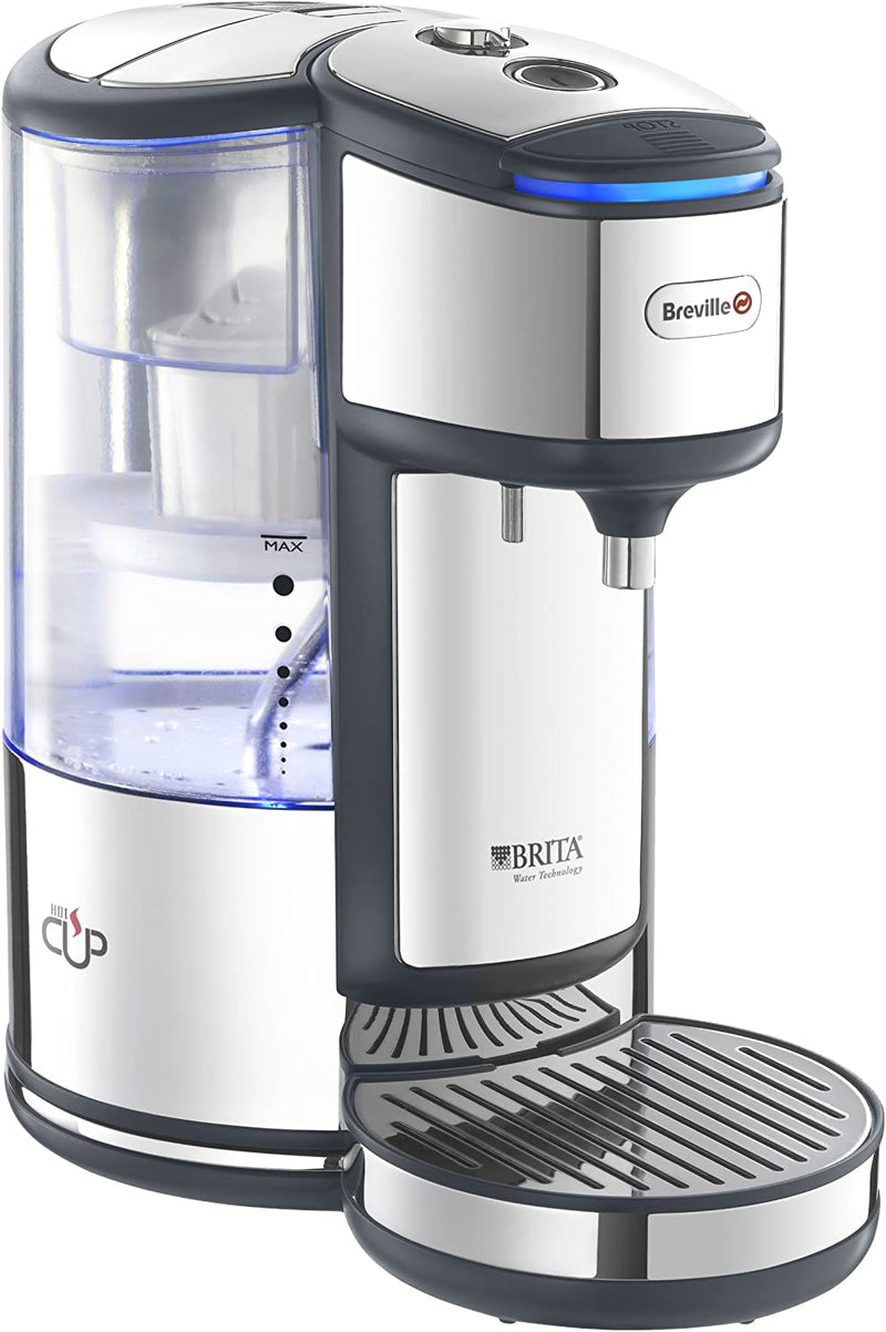 Breville BRITA HotCup Hot Water Dispenser with integrated water filter, 3kW Fast Boil & Variable Dispense, 1.8L, Stainless Steel VKJ367 Energy Class A