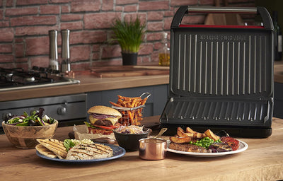 George Foreman Large Red Steel Grill 25050