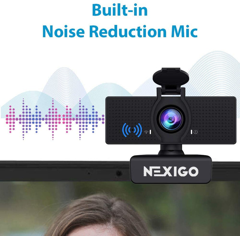 NexiGo N60 1080P Webcam with Microphone, Software Control & Privacy Cover, USB Computer Web Camera, 110-Degree FOV, Plug and Play