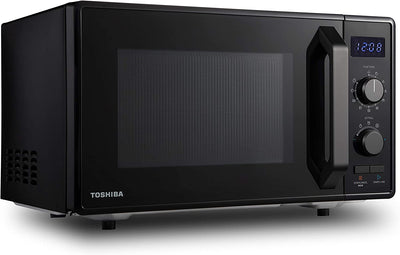 Toshiba 900w 23L Microwave Oven with 1050 W Crispy Grill, Energy Saving Eco Function, 8 Auto Menus, 5 Power Levels and Turntable, Black MW2-AG23PF(BK)