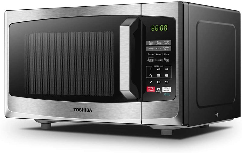 Toshiba 800w 23L Microwave Oven with Digital Display, Auto Defrost, Express Cook with 6 Cooking Presets, and Easy Clean Stainless Steel - ML-EM23P(SS)