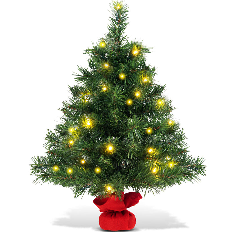 2ft Artificial Table Top Christmas Tree with LED Lights