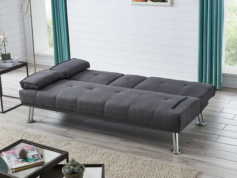 Modern Cup holder Sofa Bed - Charcoal