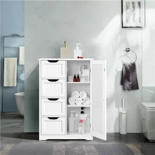 4 Drawers Unit Bathroom Cabinet - White