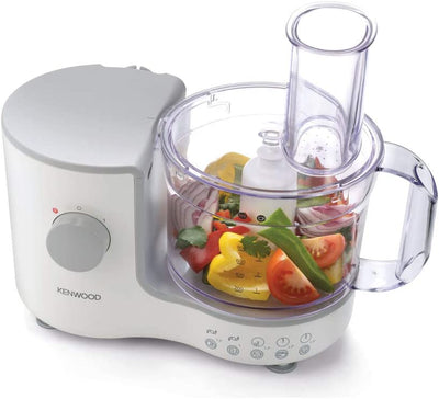 Kenwood Compact Food Processor, 1.4L Bowl, Blender, Emulsifying, Chopping Blade, Shredder Disc 400W, FP120A, White [Energy Class A]