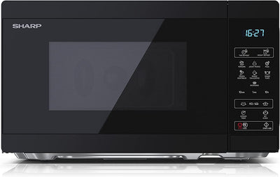 SHARP YC-MS51U-B 900 W Digital Solo Microwave Oven with 25 Litre Capacity, 11 Power Levels and 8 Cooking Programmes – Black