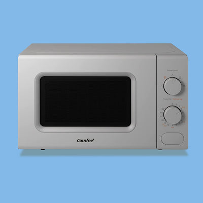 COMFEE' 700W 20L Grey Microwave Oven With 5 Cooking Power Levels, Quick Defrost Function, And Kitchen Manual Timer, Compact Design CM-M202CC(GR)