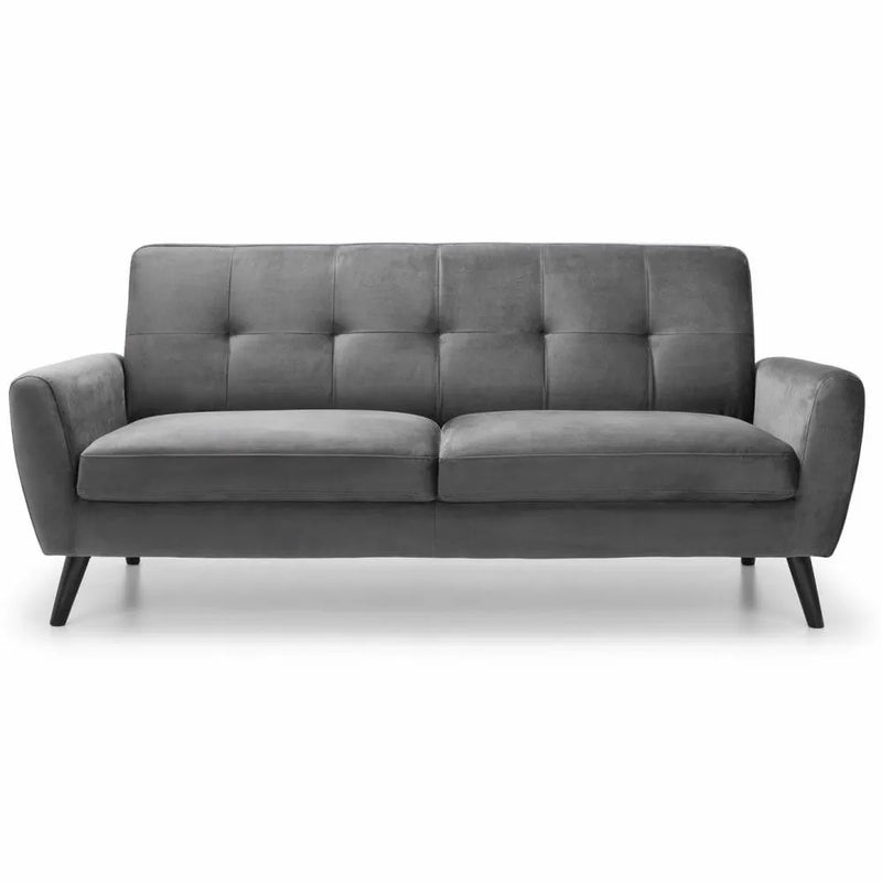 Monza Compact 2 Seater Retro Sofa - Dark Grey