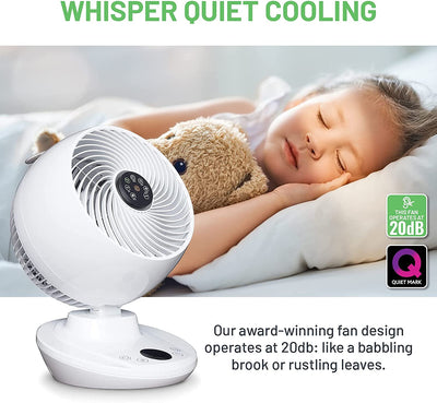 Meaco 650 Cooling Fan - Small, Silent Desk Fan for Bedrooms, Desktops and Offices that is Portable, Oscillating and Remote Controlled