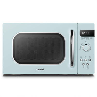 COMFEE' Retro Style 800w 20L Microwave Oven with 8 Auto Menus, 5 Cooking Power Levels, and Express Cook Button - Mint Green -CM-M202RAF(GN)