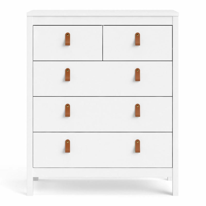 Barcelona Chest 3+2 drawers in White - White