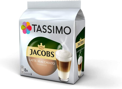 Tassimo Jacobs Latte Macchiato Classico Coffee Pods - 10 Packs (80 Drinks)