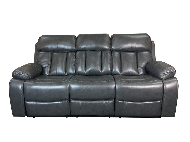 VANCOUVER Recliner 3 seat Sofa in Leather Air - Dark Grey