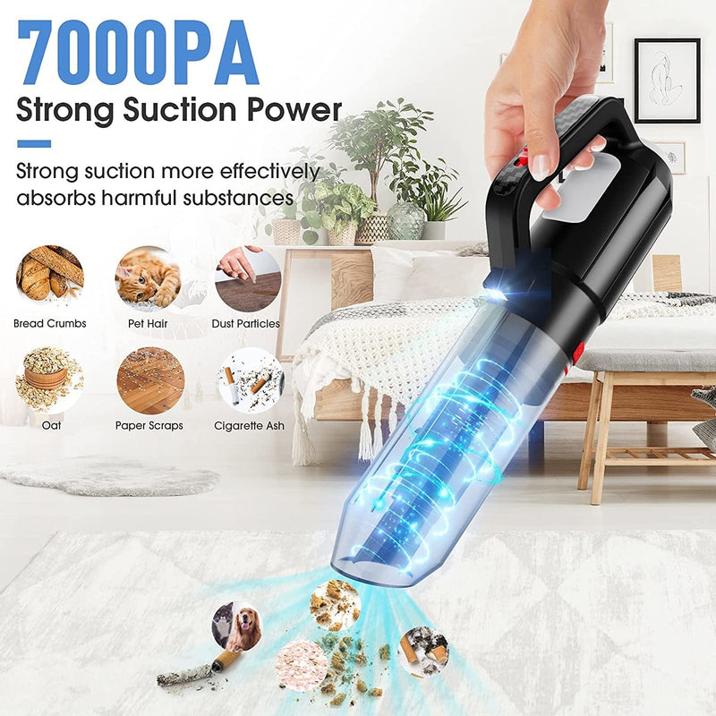 Beenate Handheld Vacuum Cleaner, 7000PA Powerful Suction Handheld Vacuum Cordless