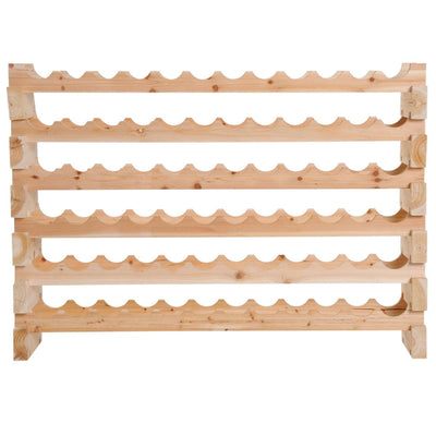 Firm Pine Wood 6 Stackable Tier Design 72 Wine Bottle Rack - Natural Wood