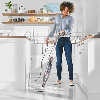 Shark Klik n' Flip Automatic Steam Mop [S6003UK] 3 Settings, 6m Cord, Bordeaux/Steel Grey