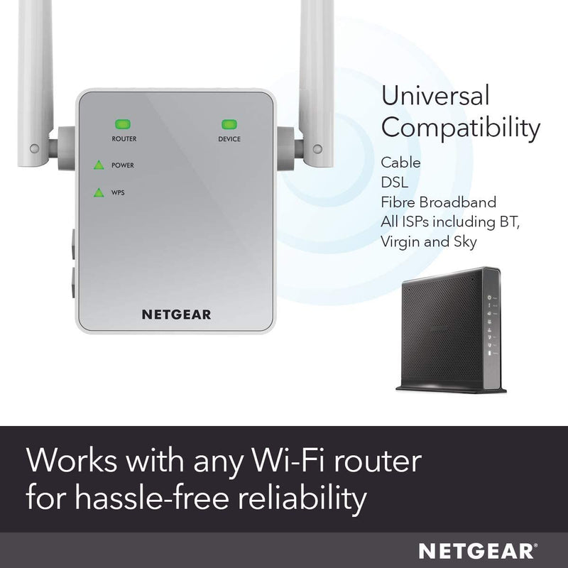 NETGEAR WiFi Booster Range Extender | WiFi Extender Booster | WiFi Repeater Internet Booster | Covers up to 1000 sq ft and 15 devices | AC750 (EX3700)