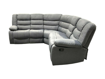 SURENTO Fabric Corner Recliner Sofa With Cupholder - Grey