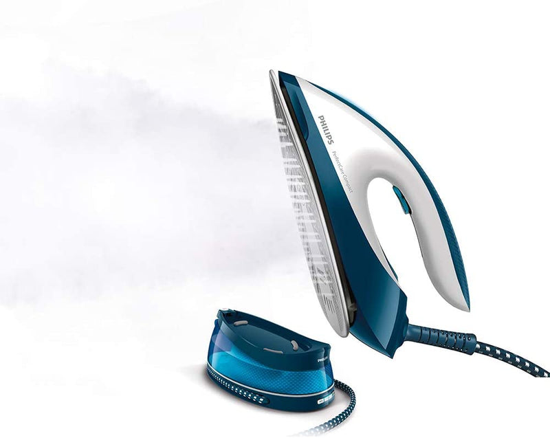 Philips PerfectCare Compact Steam Generator Iron with 400g steam boost, 2400 W, Blue & White - GC7840/26