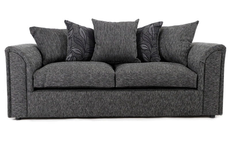 Byron 3 Seater Sofa - Black Dundee