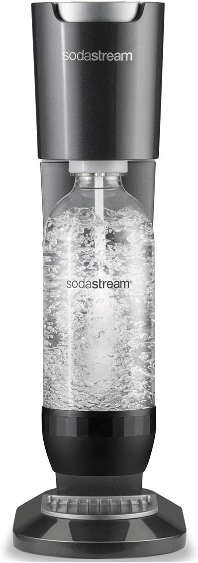 SodaStream Genesis Sparkling Water Maker Machine includes a 1 Litre Reusable BPA Free Water Bottle for Carbonating and 60 L CO2 Gas Cylinder - Black