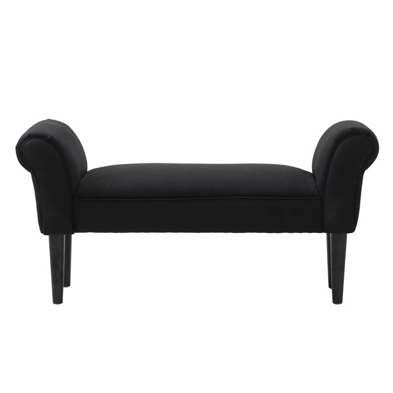 Fabric Chaise Lounge Bench - Black or White