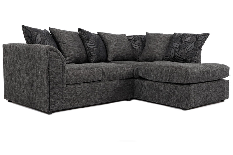 Byron Right Hand Corner Sofa - Black Dundee