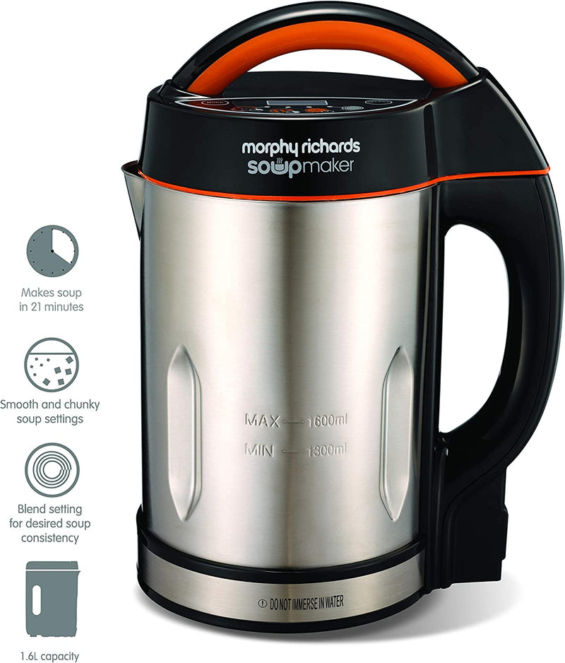 Morphy Richards 48822 Soup maker, Stainless Steel, 1000 W, 1.6 liters