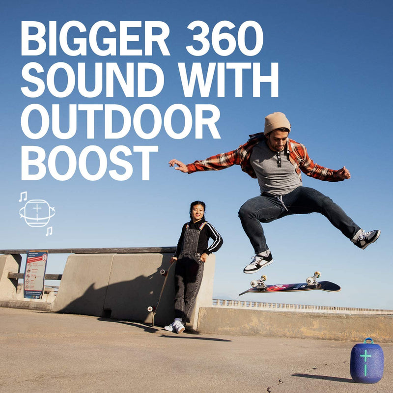 Ultimate Ears Wonderboom 2 Wireless Speaker, Deep Bass, 360 ° Surround Sound, Waterproof, 2 Speaker Connection for Powerful Sound, 13h Battery, Grey