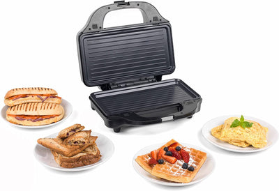 Salter XL 4-in-1 Snack Maker, Interchangeable Non-Stick Cooking Plates, Panini Press, Electric Omelette Cooker, Waffle, Toastie Sandwich Toaster