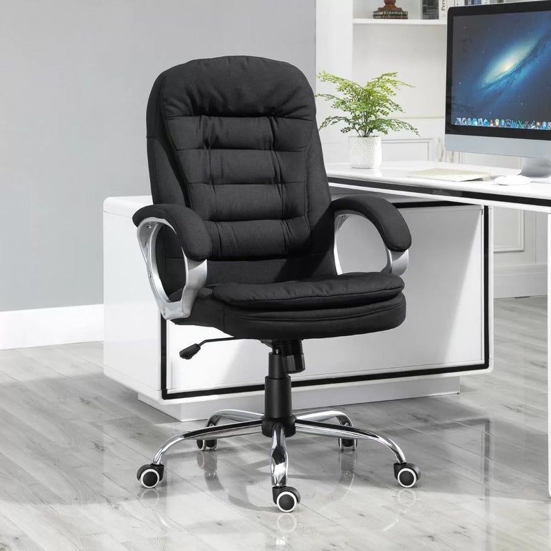 Silla de oficina ergonómica, giratoria y acolchada, estilo ejecutivo, 2 colores