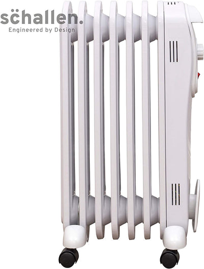 Schallen Portable Electric Slim Oil Filled Radiator Heater with Adjustable Temperature Thermostat