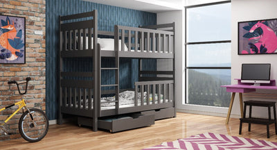 Wooden Bunk Bed Monika with Storage