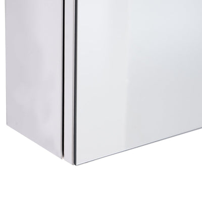 HOMCOM Stainless Steel Bathroom Mirror Cabinet, Double Doors,