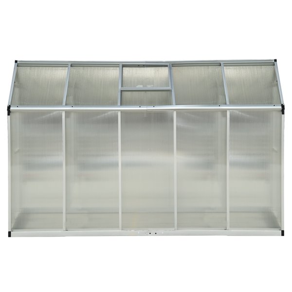 302x190x195cm Clear Polycarbonate Sheet Walk-In Greenhouse