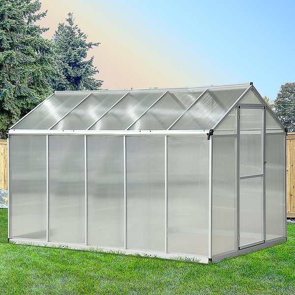 302x190x195cm Clear Polycarbonate Sheet Walk-In Greenhouse