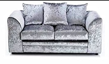 Aurora Crushed Velvet Fabric 2 SEATER Sofa Set