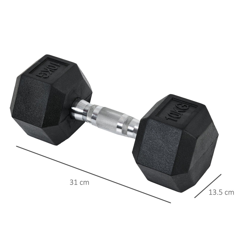 HOMCOM Hex Dumbbells Set Rubber Dumbbells Weight Lifting Equipment Fitness Home Gym