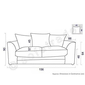 Zina Chenille Fabric 2 SEATER Sofa Set