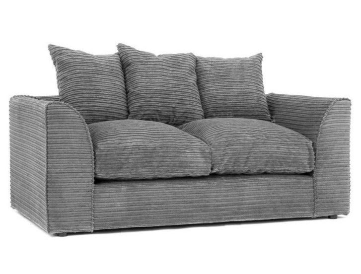 Porto Jumbo Cord 2 Seater Sofa - Grey