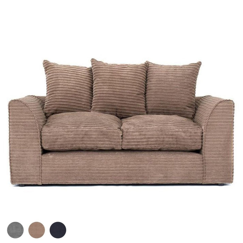 Porto Jumbo Cord 2 Seater Sofa - Brown