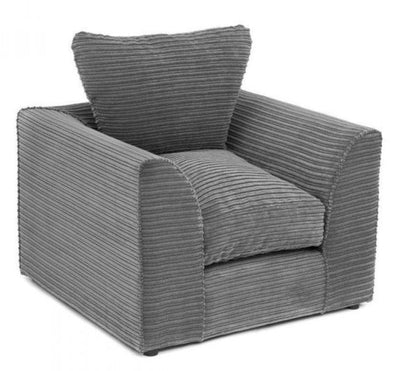 Porto Jumbo Cord Armchair - Grey